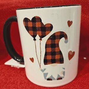 Gnome with heart balloons coffee mug